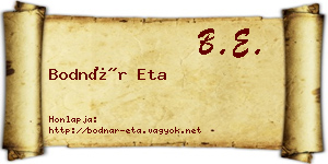 Bodnár Eta névjegykártya